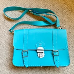 Grafea Athens Blue Leather Satchel